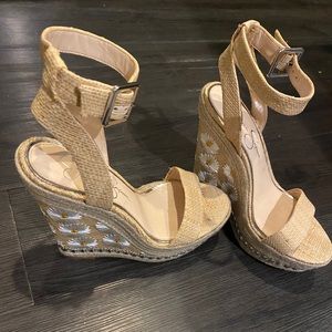 Jessica Simpson Daisy Embellished Wedges